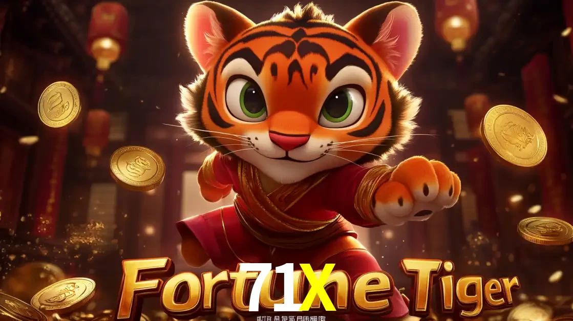 O carismático mascote do jogo de slot Fortune Tiger, um tigre fofo em pose de artes marciais, pronto para trazer sorte e multiplicadores de ganhos no cassino online 71X.